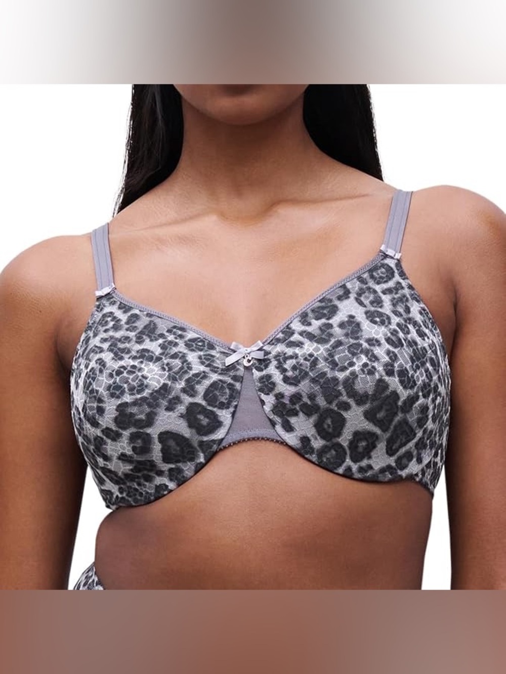 Chantelle Grey Leopard Print Underwire Bra
